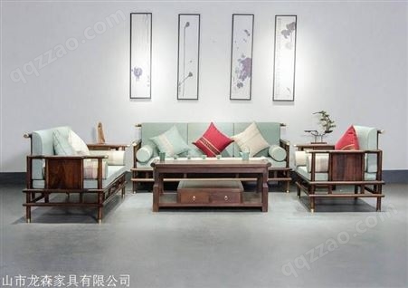 新中式沙发背景 新中式沙发图片 新中式实木沙发