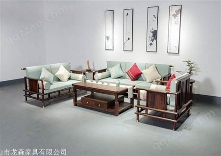新中式南美胡桃木沙发 新中式客厅沙发