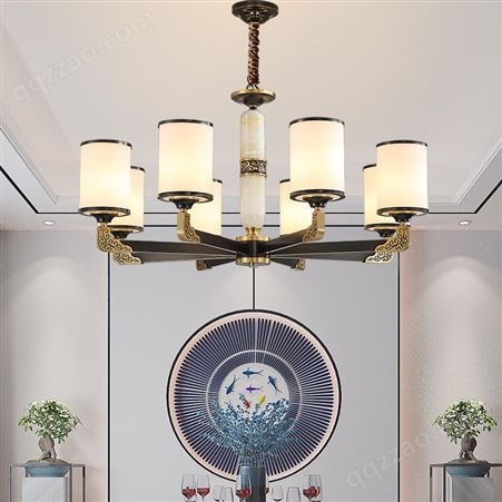 新中式吊灯 双庆全铜灯具 中国风酒店包间茶楼餐厅灯