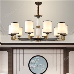 新中式吊灯 双庆全铜灯具 中国风酒店包间茶楼餐厅灯