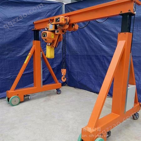 东莞3吨悬臂架移动式带刹车 移动式可手摇龙门架 机器吊架