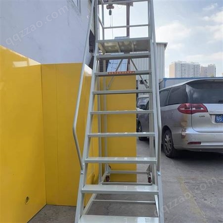 仓库登高车超市货架理货上货平台梯子可移动式踏步梯注塑机上料梯