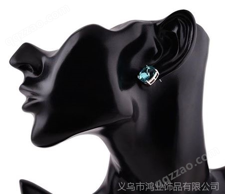韩国名媛气质耳饰 时尚大气进口蓝色水晶女士耳钉