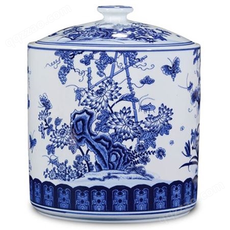 陶瓷茶叶罐 青花陶瓷茶叶罐茶叶包装盒 密封罐定制logo