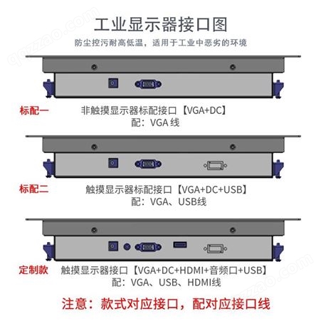 10寸工业级显示屏 VGA接口 金属机身材质