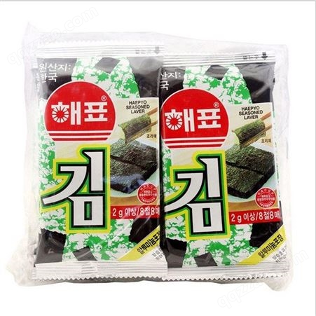韩国进口休闲零食 海飘海牌海苔原味16g 包10连包 即食水产批发