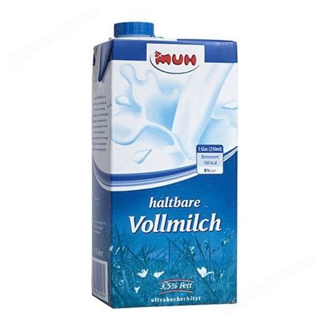 德国进口 甘蒂牧场MUH牧牌全脂纯牛奶 部分脱脂纯牛奶 1L 12盒 箱