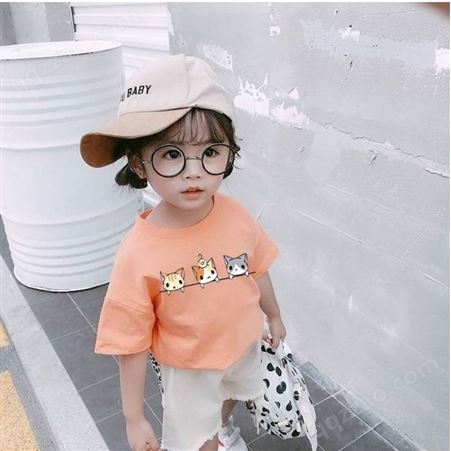 四川雅安库存尾货夏季韩版儿童短袖t恤可爱童短袖圆领洋气上衣直接和服装厂拿货