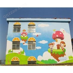 室外墙体彩绘幼儿园外墙卡通涂鸦 儿童涂鸦墙彩绘