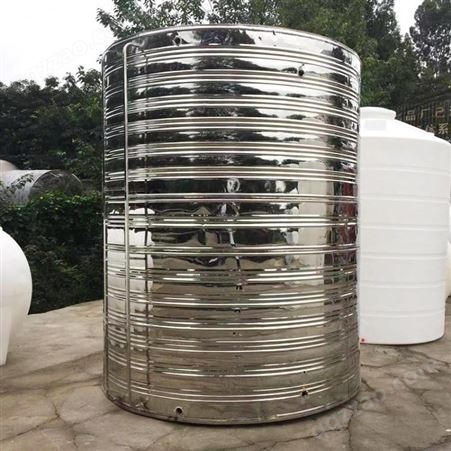 支持定制不锈钢圆柱形自用商用保温水箱 厂家供应镀锌角钢架水箱