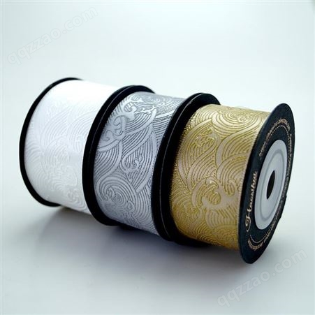 传统中式祥云丝带 礼品盒绑带 烫金图案织带 缎带绸带 手工DIY装饰带