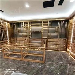 沐晟钢业 厂家定制不锈钢酒柜 商用立式陈列葡萄酒柜 私人金属酒窖展示柜