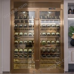 欧式简约不锈钢红酒架 恒温酒柜 家用展示柜嵌入式置物架