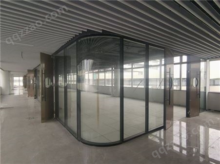 青岛全钢玻璃隔断 弧形热弯玻璃 超白钢化玻璃 铯钾防火玻璃