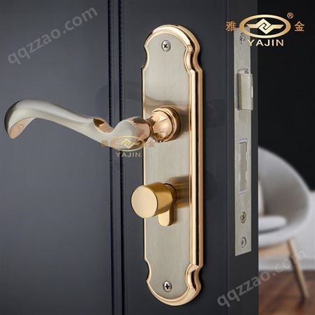 浙江雅金生产 现代简约通用门锁 锌合金室内卫生间机械门锁