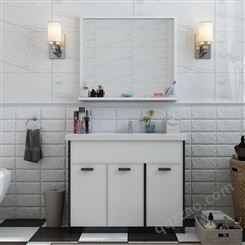 铝唯全铝浴室柜来图定制 卫生间洗漱台 洗手间落地式储物柜