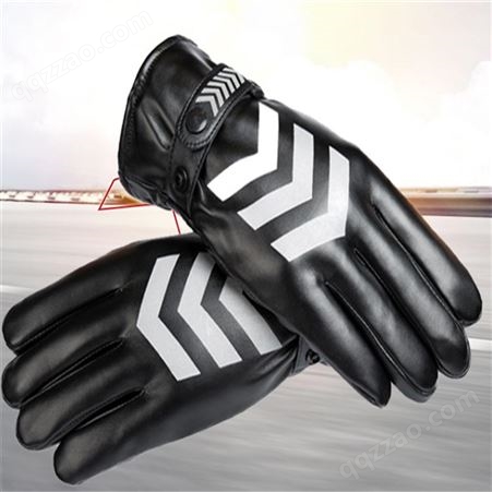 HZH-1批发优质手套 冬款羊皮反光手套 反光棉手套