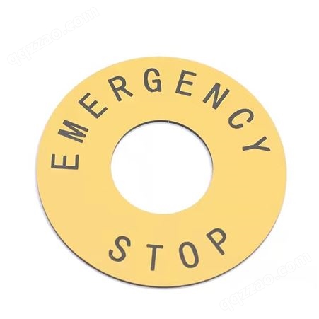 施耐德电气 ZB2BY9330C(Emergency stop) 60mm急停标识牌黄底黑字