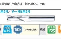 非标定制 米思米 高速钢圆弧角型立铣刀 2刃/标准刃长型　-0.1mm单位圆弧角R- REM2R12-R1