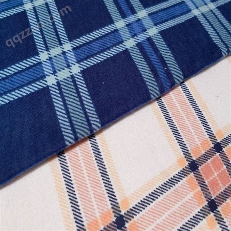 多种规格格子印花布 全棉梭织面料 蓝色活性印花布 支持定做