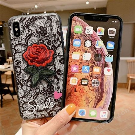 苹果13 手机壳 蕾丝玫瑰手机饰品保护套