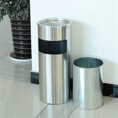 大容量办公楼区不锈钢垃圾桶清洁桶垃圾回收箱桶可移动方形圆形可选