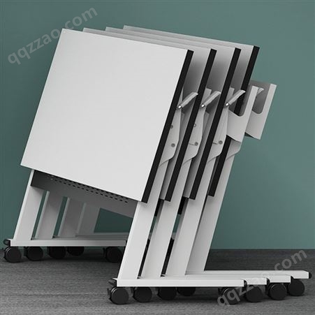 折叠培训桌 拼接活动翻板桌 可移动带轮长条桌 电脑桌