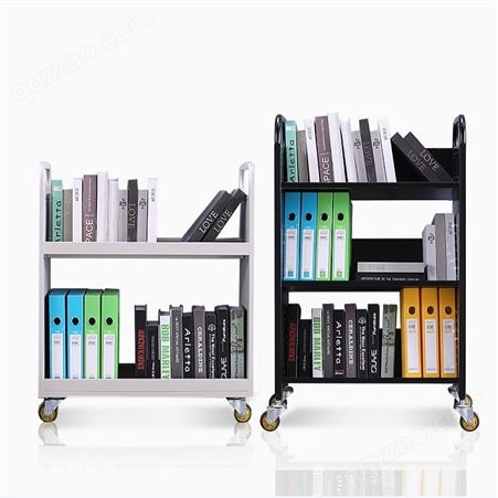 柜都 学校图书馆书店推车 v型二三层双面移动平板档案手推取书车