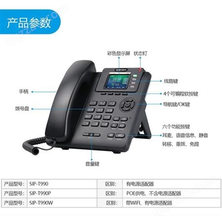 康优凯欣SIP-T990 VO支持4个SIP账号商务VO厂商