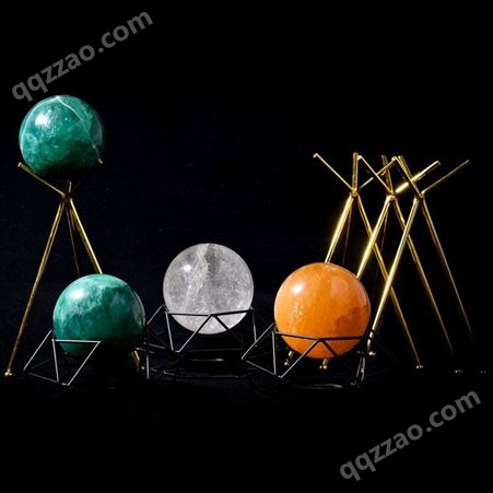 石光纪：天然水晶球家居桌面摆件白水晶方解石萤石ins风欧式生日纪念礼品