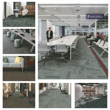 巨东地毯尼龙阻燃办公室条纹方块地毯会议室走道书房JNP06