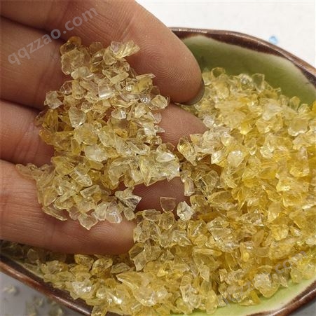 水晶黄色玻璃砂1-3MM厨房台面装饰微景观造景用喷砂玻璃砂