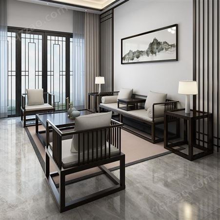 佛山现代简约沙发组合 客厅新中式沙发  新中式沙发组合全屋定制