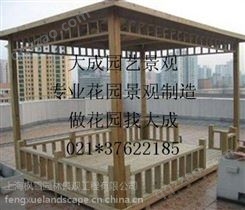 上海防腐木凉亭仿古亭花园设计 室外地板围栏花架葡萄架 花箱花盆